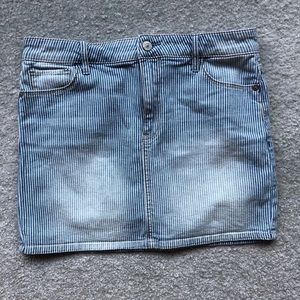 Abercrombie and Fitch striped jean mini skirt.